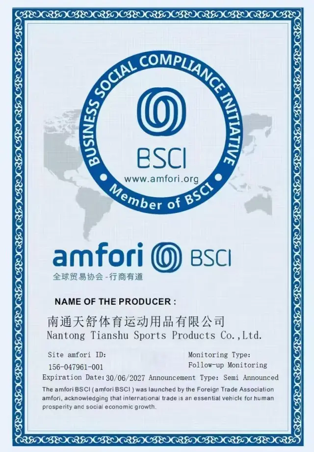 amfori BSCI Social Compliance Audit certificate preview